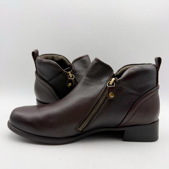 Munro Womens Neko Ankle Booties US 7 Wide Black Brown Leather NWOB - Picture 7 of 12